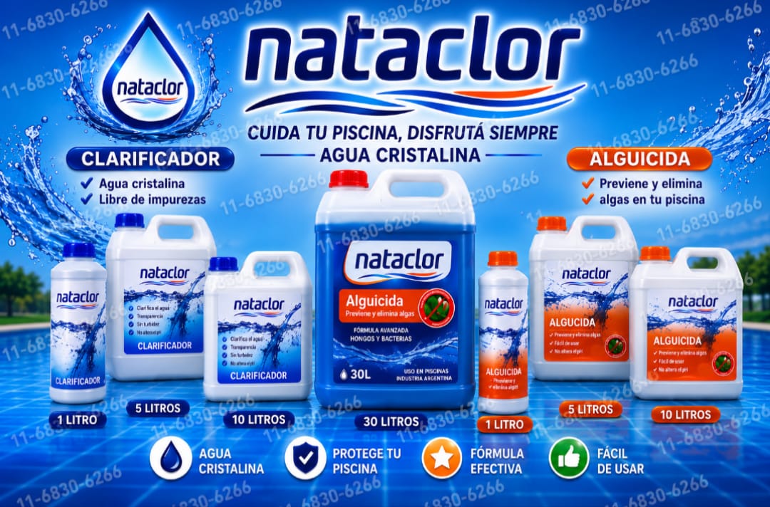 Alguicida y clarificador Nataclor para piscinas
